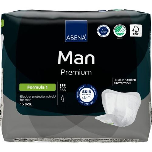 Abena Man Formula 1 Pads - 450ml - 15 Pack